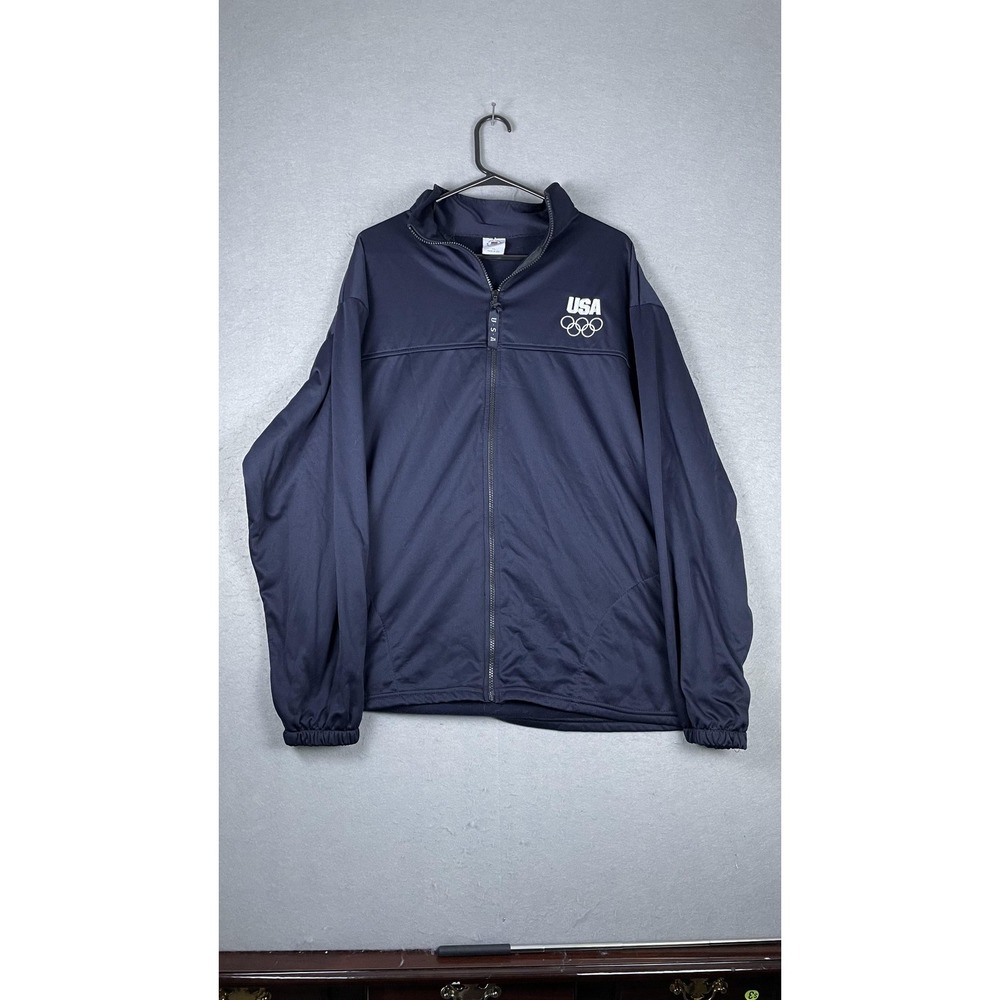 VTG United States Olympic Team Jacket Men XXL Navy Olympics Full Zip Made in USA